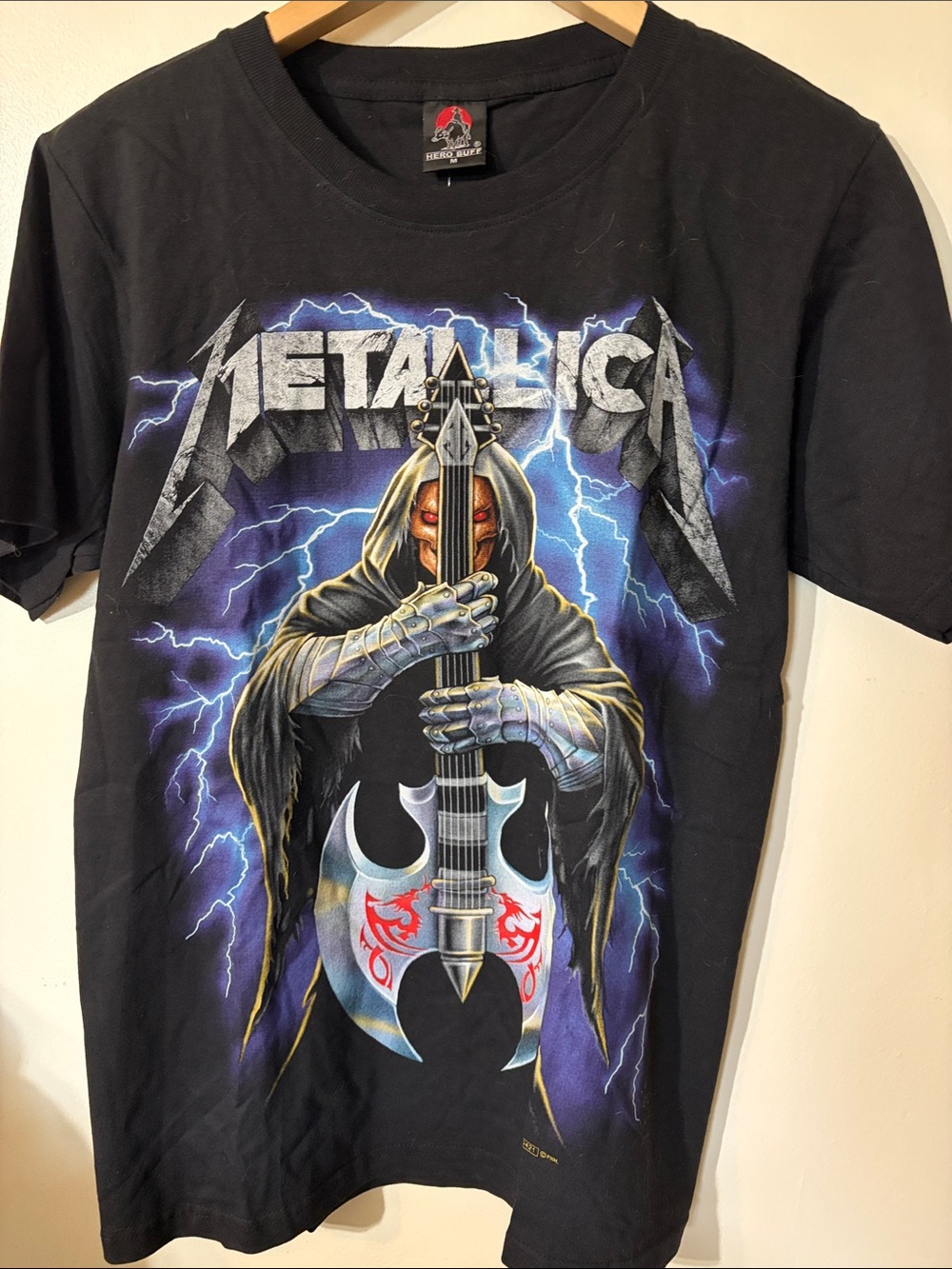 Black Metallica Graphic Tee with Silver Design